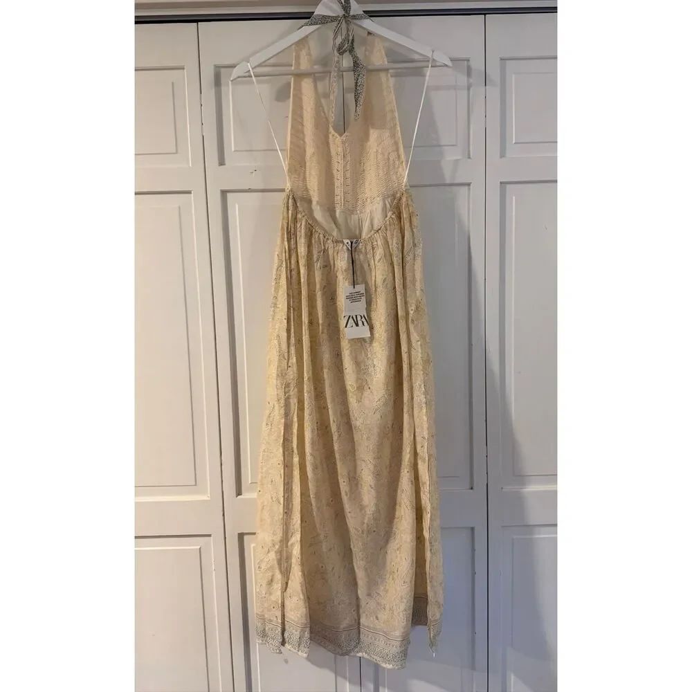Zara NWT crochet combo maxi halter dress size small - Picture 4 of 10